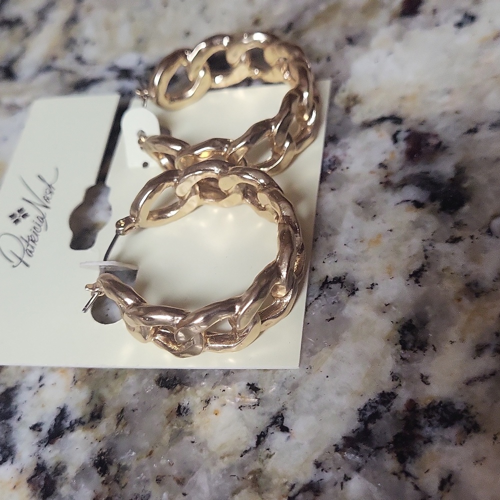Patricia Nash Chain C-Hoop Earrings In Russian Gold